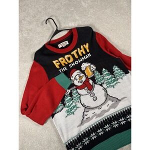 Novelty Christmas Ugly Sweater Size XL‎ "Frothy The Snowman" Pullover Funny